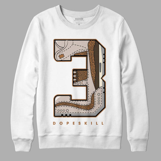 Jordan 3 Retro Palomino DopeSkill Sweatshirt No.3 Graphic Streetwear - White