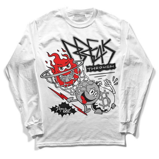 Jordan 1 Low OG “Shadow” DopeSkill Long Sleeve T-Shirt Break Through Graphic Streetwear - White