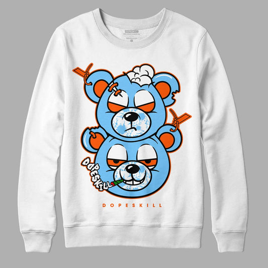 Dunk Low Futura University Blue DopeSkill Sweatshirt New Double Bear Graphic Streetwear - White