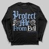 Jordan 4 WMNS 'Forget Me Not' DopeSkill Long Sleeve T-Shirt Protect Me From Evil Graphic Streetwear - Black