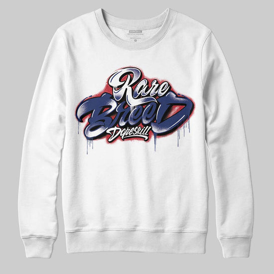 Jordan 1 High OG Rare Air "Deep Royal Blue" DopeSkill Sweatshirt Rare Breed Type Graphic Streetwear - White
