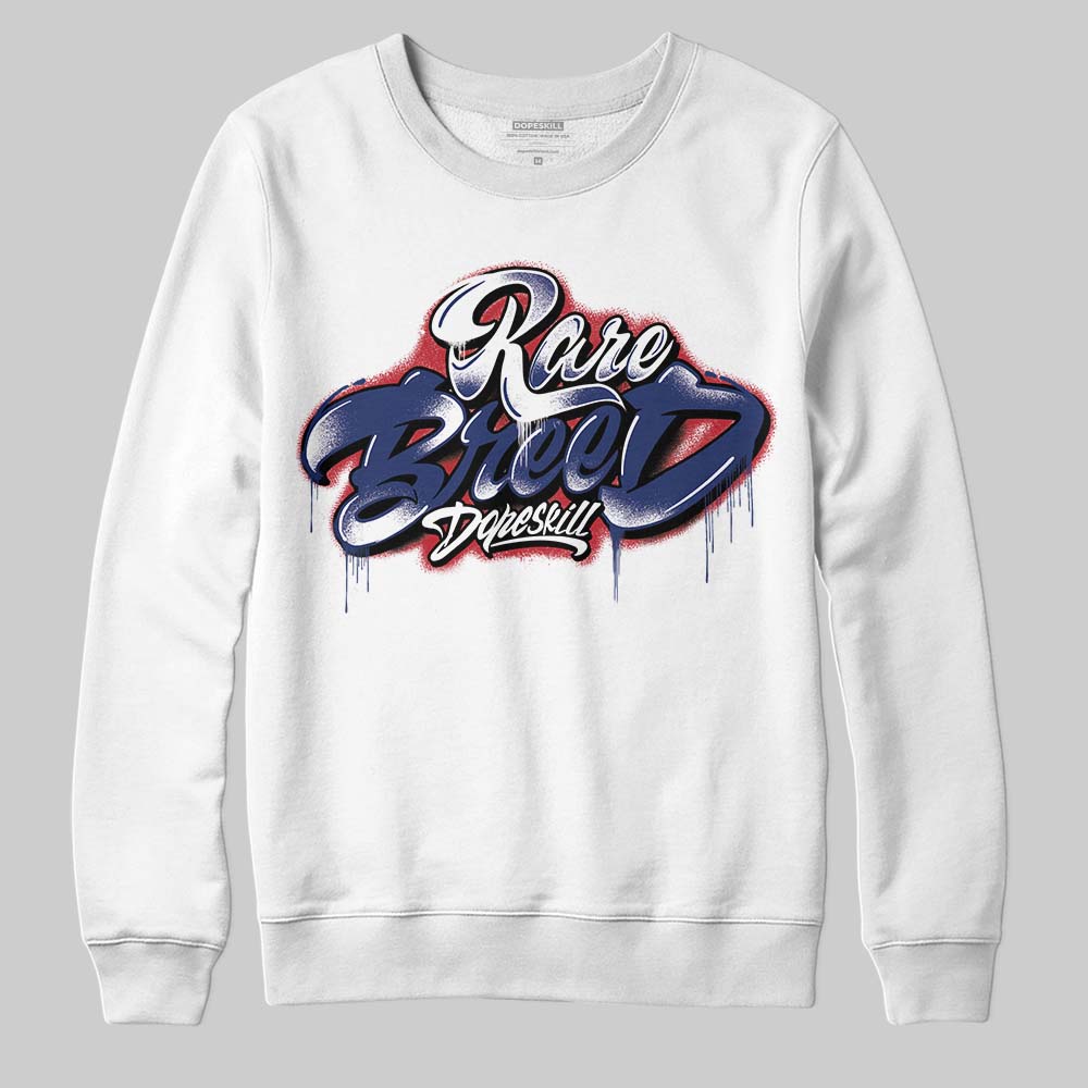 Jordan 1 High OG Rare Air "Deep Royal Blue" DopeSkill Sweatshirt Rare Breed Type Graphic Streetwear - White