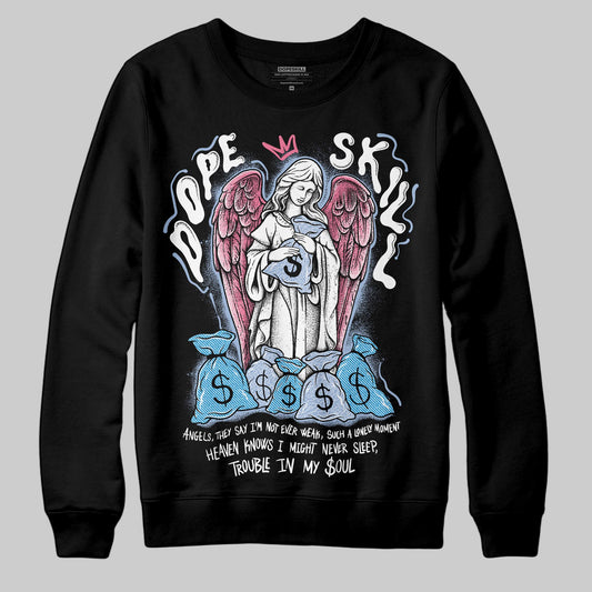 Jordan 3 GS “Cobalt Bliss” DopeSkill Sweatshirt Angels Graphic Streewear  - Black