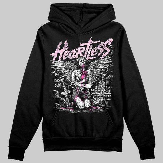 Pink Sneakers DopeSkill Hoodie Sweatshirt Heartless Graphic Streetwear - black