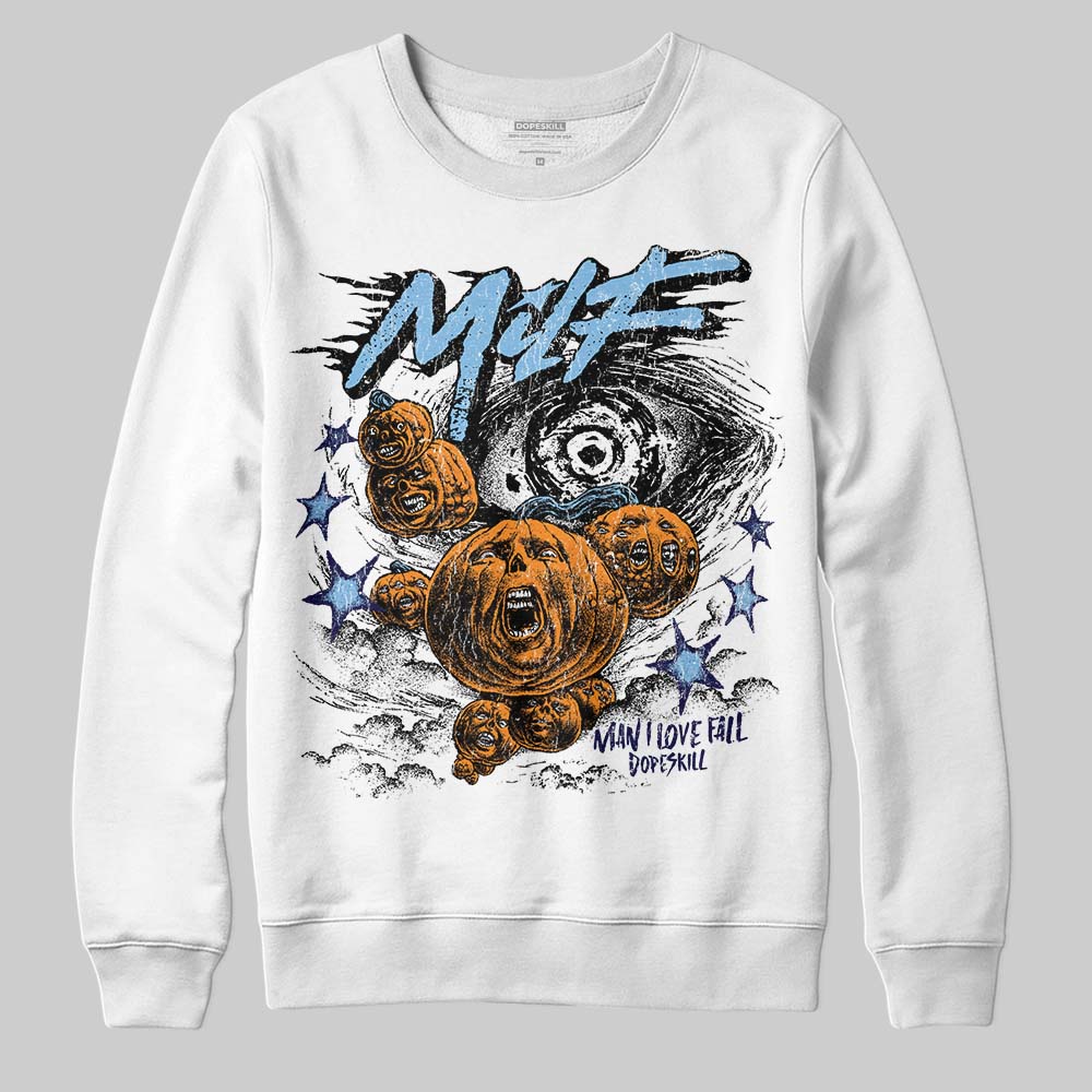 University Blue Sneakers DopeSkill Sweatshirt MILF Graphic Streetwear - White 