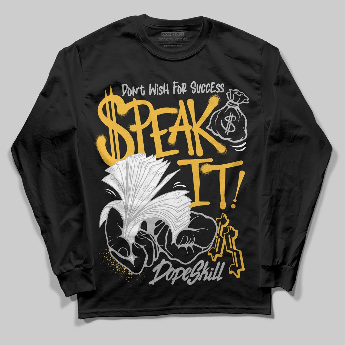 Jordan 5 'Tokyo' DopeSkill Long Sleeve T-Shirt Speak It Graphic Streetwear - Black