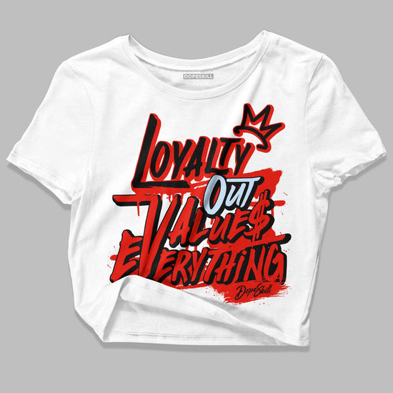 Jordan 6 Retro Toro Bravo DopeSkill Women's Crop Top LOVE Graphic Streetwear - White