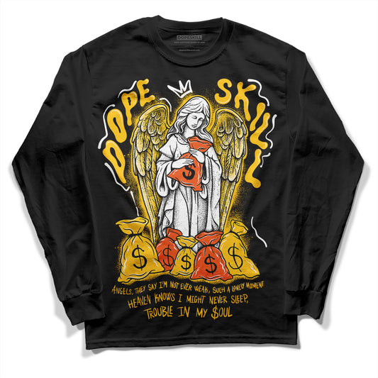 Yellow Sneakers DopeSkill Long Sleeve T-Shirt Angels Graphic Streetwear - Black