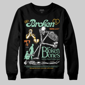 SB Dunk Low Rodeo Tourmaline DopeSkill Sweatshirt Broken Bones Graphic Streetwear - Black