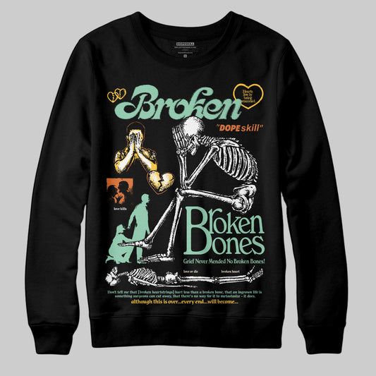 SB Dunk Low Rodeo Tourmaline DopeSkill Sweatshirt Broken Bones Graphic Streetwear - Black