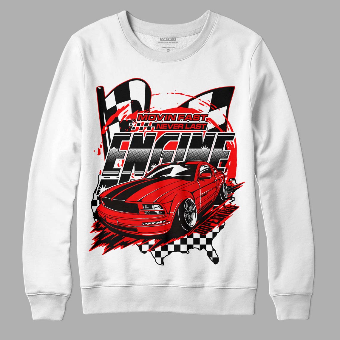 Jordan 1 Retro High OG "Satin Bred" DopeSkill Sweatshirt ENGINE Tshirt Graphic Streetwear - White