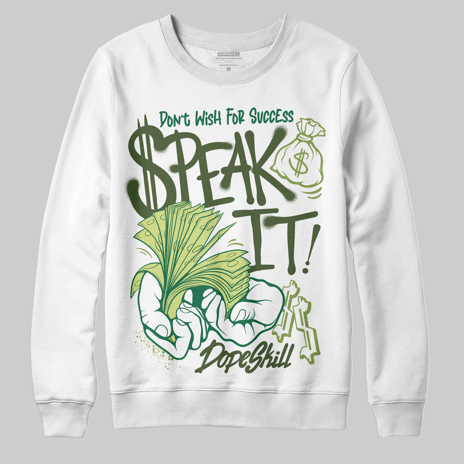 Foamposite Pro 'Pine Green' DopeSkill Sweatshirt Speak It Graphic Streetwear - White
