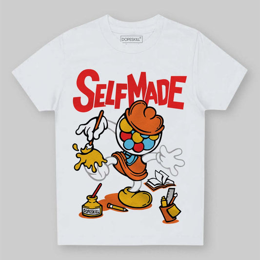 Orange, Black and White Sneakers DopeSkill Toddler Kids T-shirt Self Made Graphic Streetwear - White