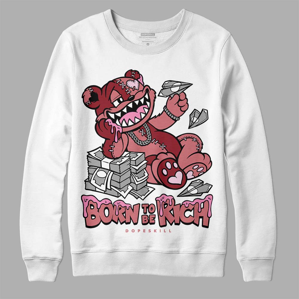 Valentine's Day Collection DopeSkill Sweatshirt Born To Be Rich Graphic Streetwear - White 