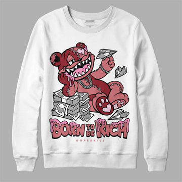 Valentine's Day Collection DopeSkill Sweatshirt Born To Be Rich Graphic Streetwear - White 