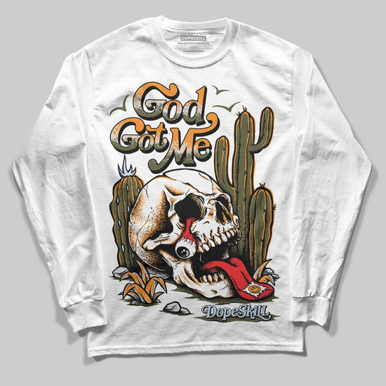 Jordan 5 "Olive" DopeSkill Long Sleeve T-Shirt God Got Me Graphic Streetwear - White