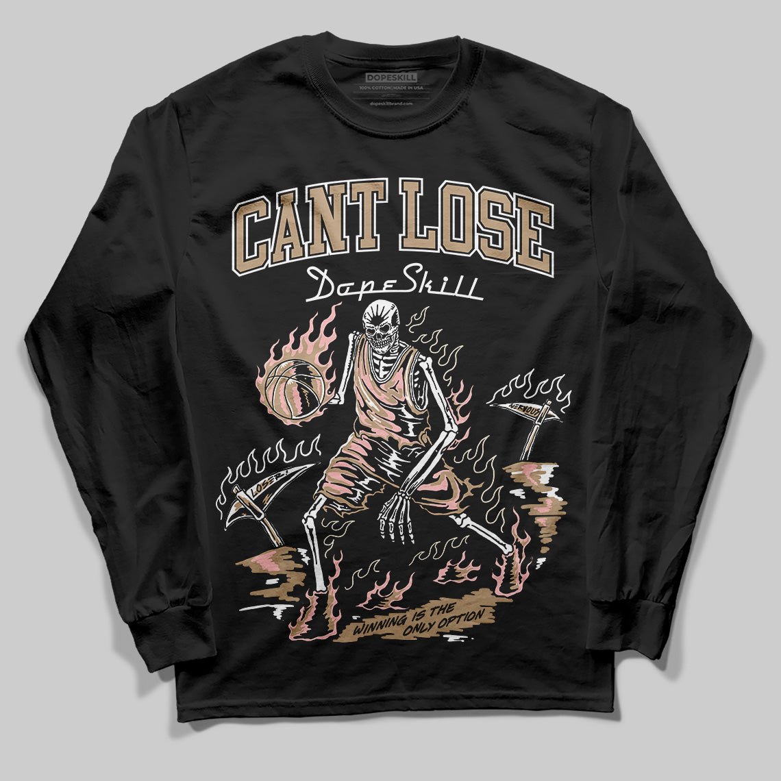Nike Air Force 1 Low Canvas “Linen” DopeSkill Long Sleeve T-Shirt Cant Lose Graphic Streetwear - Black