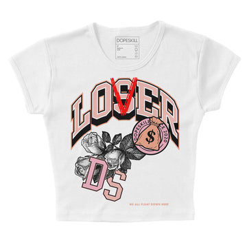 Jordan 11 Low “Legend Pink” DopeSkill Women's Crop Top Loser Lover Graphic Streetwear - White 