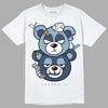 Jordan 1 Mid Diffused Blue DopeSkill T-Shirt New Double Bear Graphic Streetwear - White