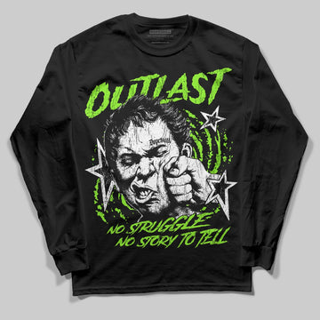 Neon Green Sneakers DopeSkill Long Sleeve T-Shirt Outlast Graphic Streetwear - Black