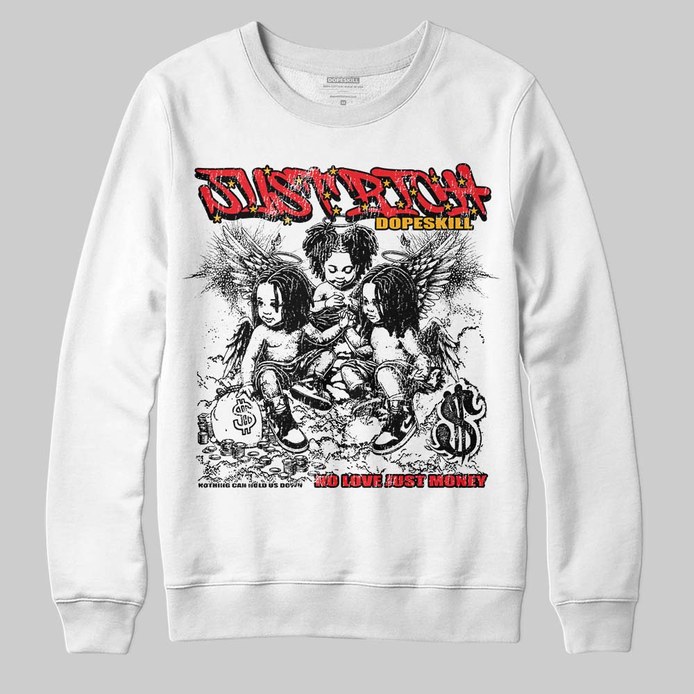 Red Sneakers DopeSkill Sweatshirt Just Rich Graphic Streetwear - White