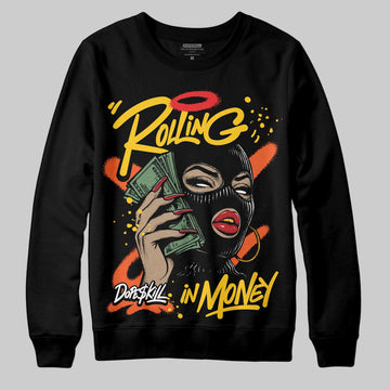 Yellow Sneakers DopeSkill Sweatshirt Rolling in Money Graphic Streetwear - Black