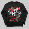 Jordan 3 Retro Fire Red DopeSkill Long Sleeve T-Shirt New Love Heals Graphic Streetwear - Black