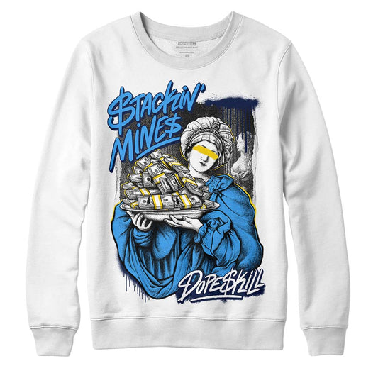 Jordan 3 "Midnight Navy" DopeSkill Sweatshirt Stackin Mines Graphic Streetwear - WHite