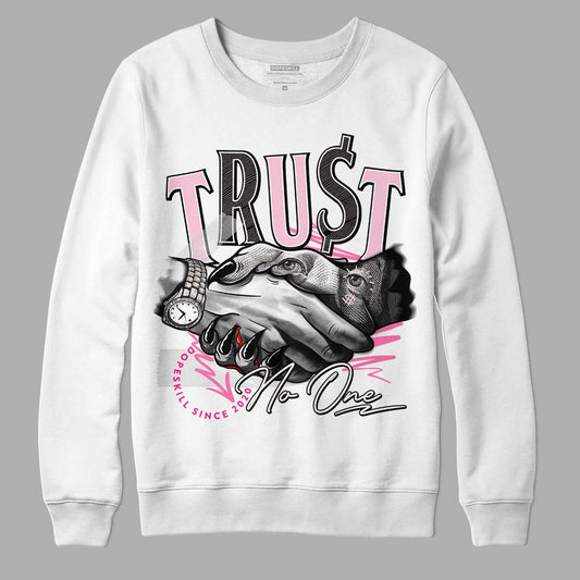 Dunk Low LX Pink Foam DopeSkill Sweatshirt Trust No One Graphic Streetwear - White 