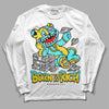 Jordan 5 Aqua DopeSkill Long Sleeve T-Shirt Born To Be Rich Graphic Streetwear - White