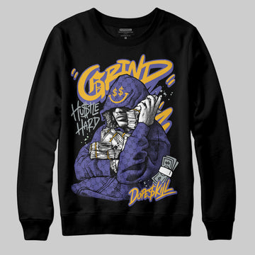 Jordan 4 Retro Lakers DopeSkill Sweatshirt Grind Pray Graphic Streetwear - black