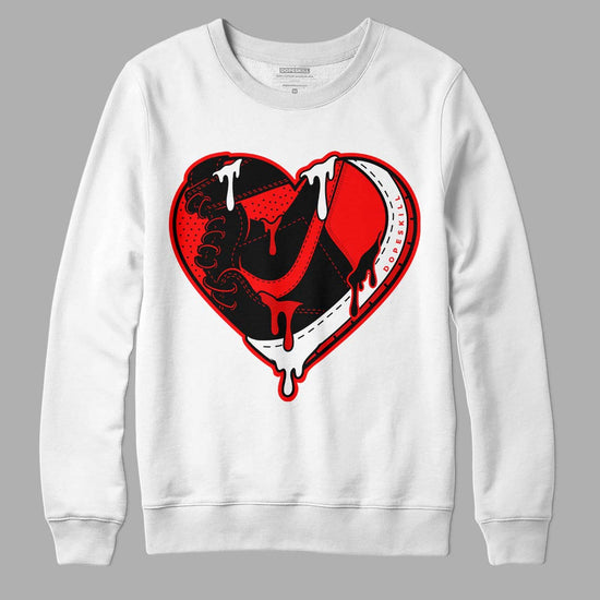 Jordan 1 Retro High OG "Satin Bred" DopeSkill Sweatshirt Heart Jordan 1 Graphic Streetwear - White