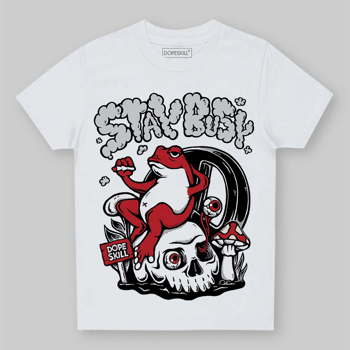 Jordan 11 Retro Low Bred (2025) DopeSkill Toddler Kids T-shirt Stay Busy Graphic Streetwear - White