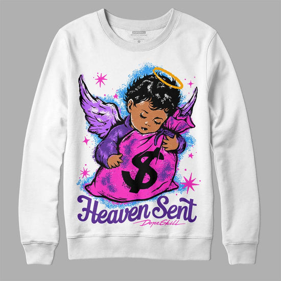 PURPLE Sneakers DopeSkill Sweatshirt Heaven Sent Graphic Streetwear - White