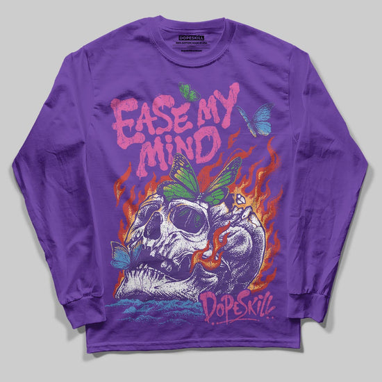 PURPLE Sneakers DopeSkill Long Sleeve T-Shirt Ease My Mind Graphic Streetwear - Purple