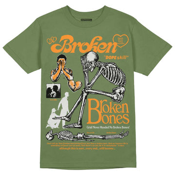 Jordan 5 "Olive" DopeSkill Olive T-Shirt Broken Bones Graphic Streetwear