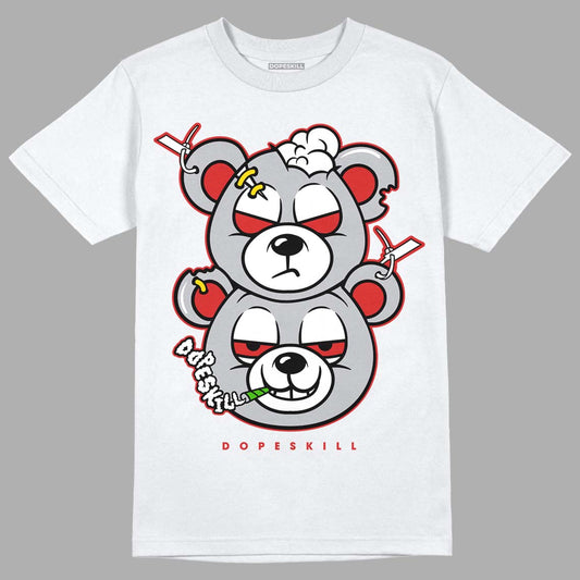 Jordan 13 “Wolf Grey” DopeSkill T-Shirt New Double Bear Graphic Streetwear - White