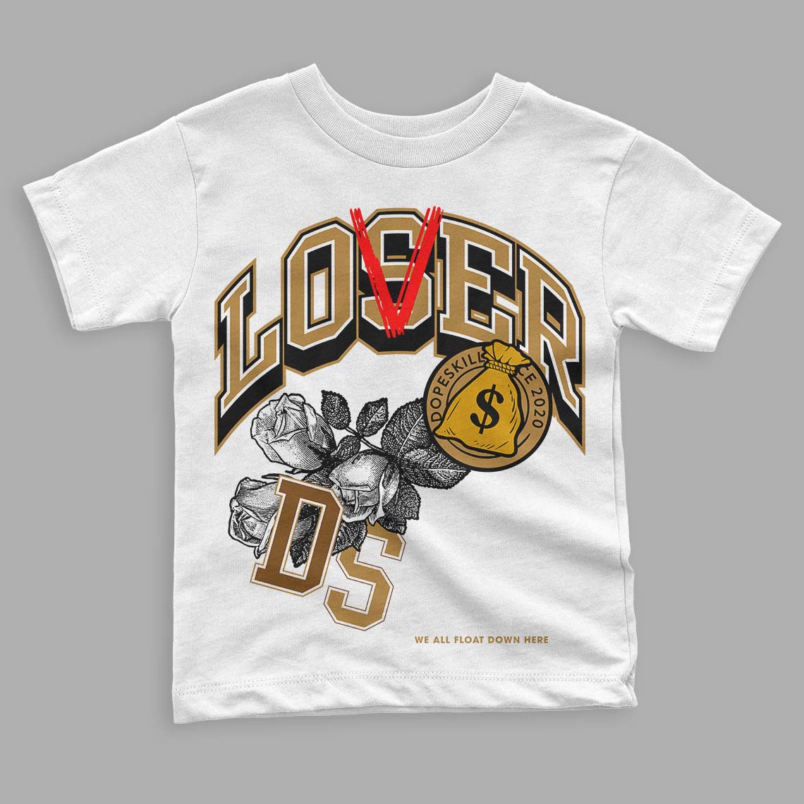 Jordan 13 Wheat 2023 DopeSkill Toddler Kids T-shirt Loser Lover Streetwear - White