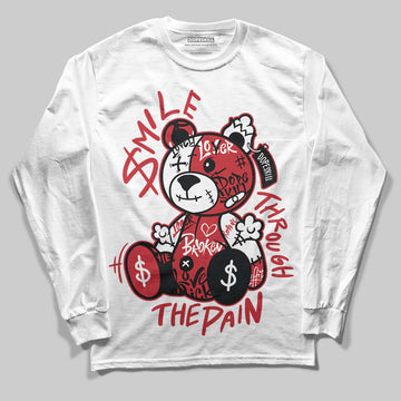 Jordan 1 Low OG "Chicago" DopeSkill Long Sleeve T-Shirt Smile Through The Pain Graphic Streetwear - White