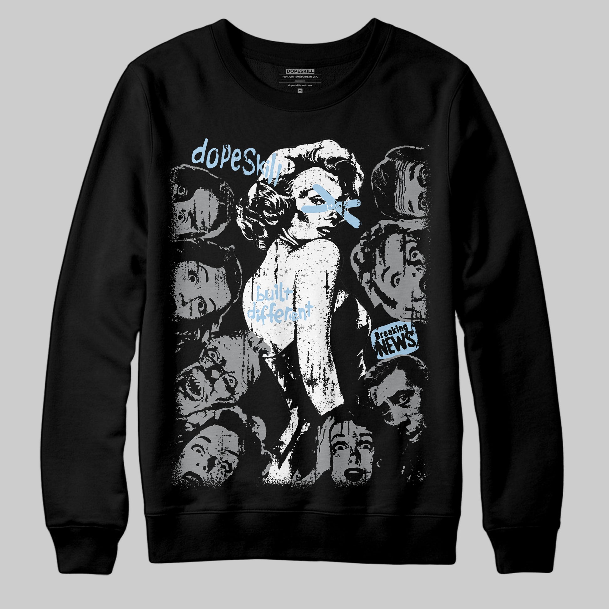 Jordan 5 Retro Wolf Grey (2026) DopeSkill Sweatshirt Built Different Graphic Streetwear - Black