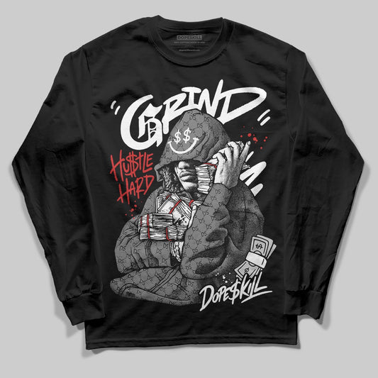 Grey Sneakers DopeSkill Long Sleeve T-Shirt Grind Pray Graphic Streetwear - Black