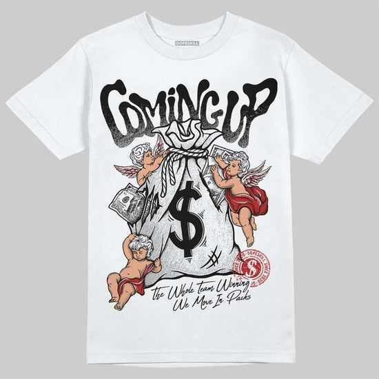 Jordan 14 "Black/White" DopeSkill T-Shirt Money Bag Coming Up Graphic Streetwear - White