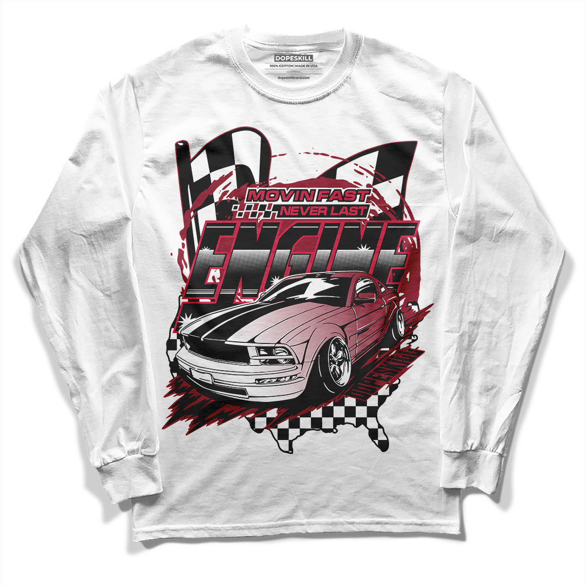 Jordan 1 Retro High '85 OG Metallic Burgundy DopeSkill Long Sleeve T-Shirt ENGINE Tshirt Graphic Streetwear - White