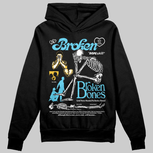 Jordan 11 Retro Gamma Blue (2025) DopeSkill Hoodie Sweatshirt Broken Bones Graphic Streetwear - black