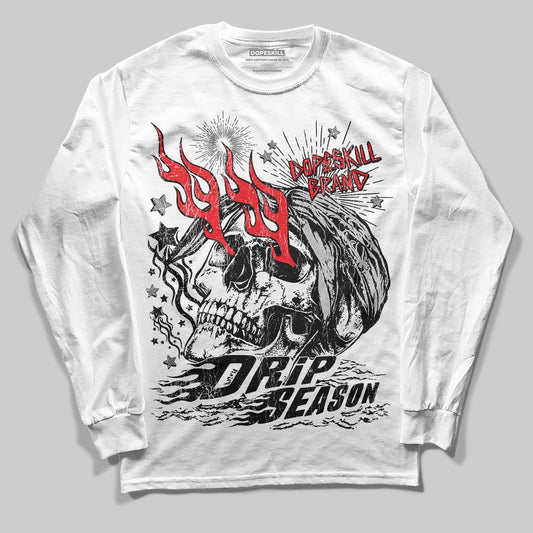 Grey Sneakers DopeSkill Long Sleeve T-Shirt Drip Season Graphic Streetwear - White