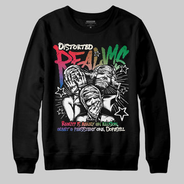 Jordan 11 Retro 285 Atlanta DopeSkill Sweatshirt Distorted Realms Graphic Streetwear - Black