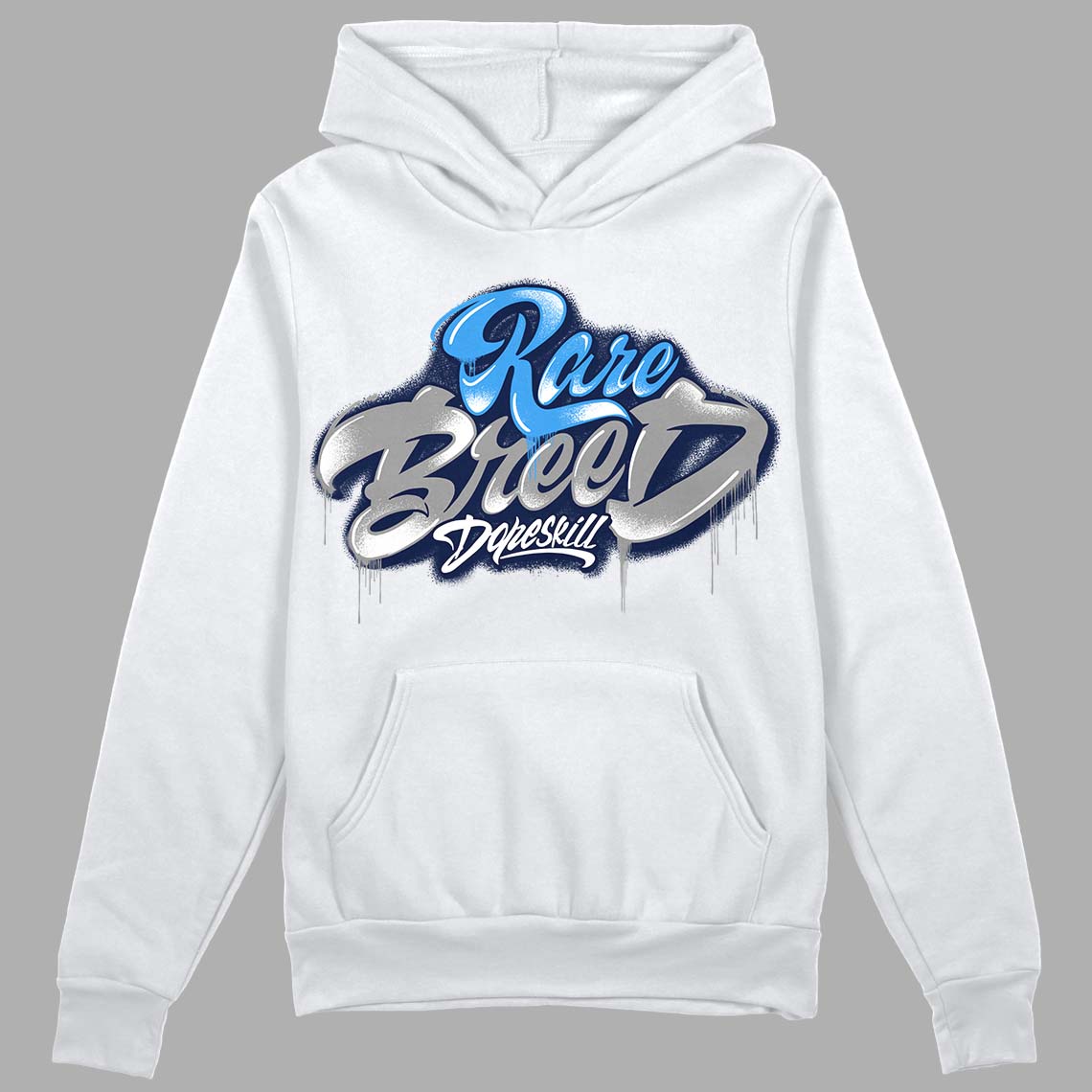 Jordan 3 "Midnight Navy"  DopeSkill Hoodie Sweatshirt Rare Breed Type Graphic Streetwear - White 