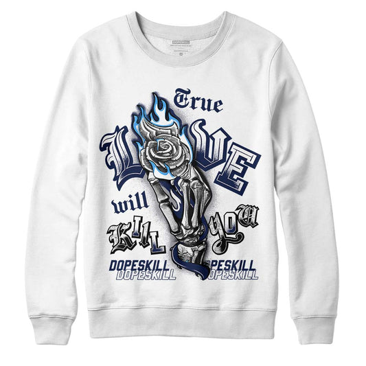 Jordan Spiz’ike Low “White/Obsidian” DopeSkill Sweatshirt True Love Will Kill You Graphic Streetwear - White