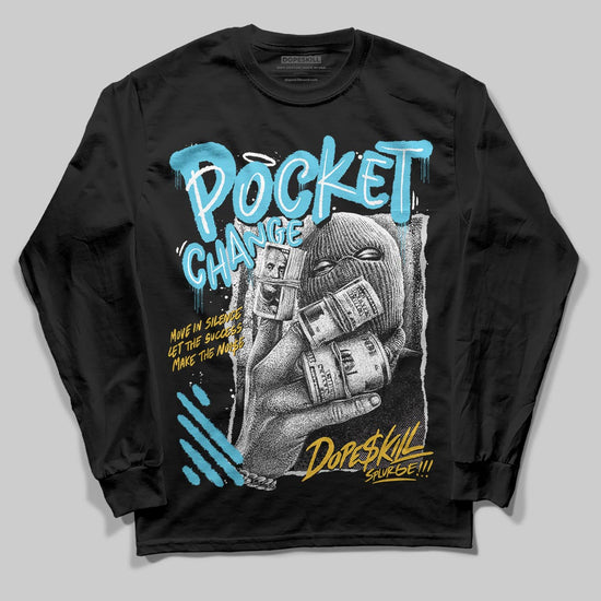 Jordan 11 Retro Gamma Blue (2025) DopeSkill Long Sleeve T-Shirt Pocket Change Graphic Streetwear - Black