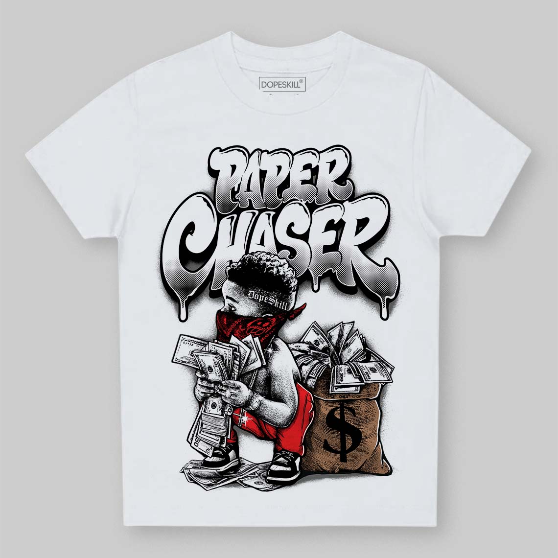 Black and White Sneakers DopeSkill Toddler Kids T-shirt Paper Chaser Boy Graphic Streetwear - White 